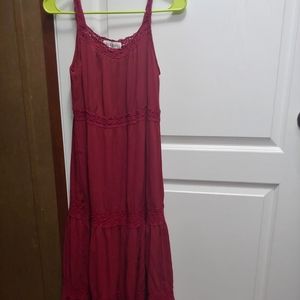 Red long maxi dress
